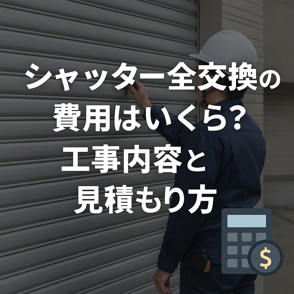 シャッター全交換の費用はいくら？工事内容と見積もり方