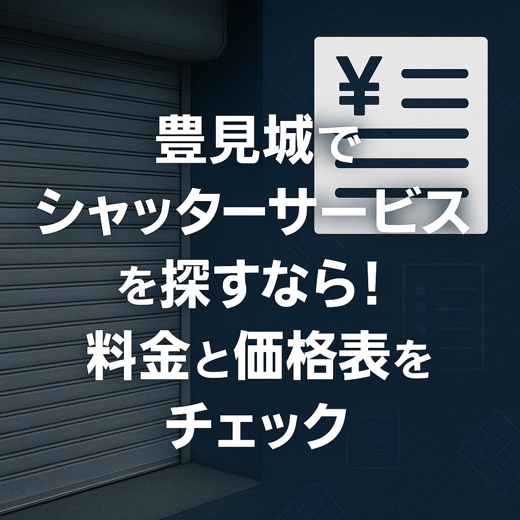 豊見城でシャッターサービスを探すなら！料金と価格表をチェック