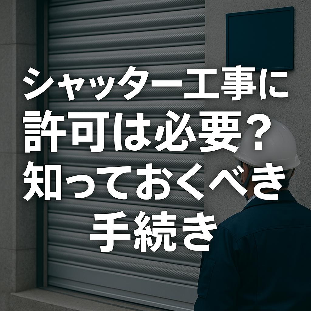 シャッター工事に許可は必要？知っておくべき手続き