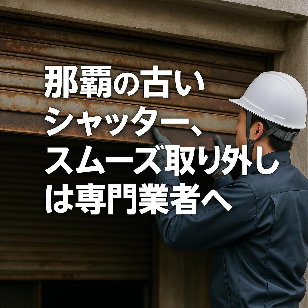 那覇の古いシャッター、スムーズ取り外しは専門業者へ