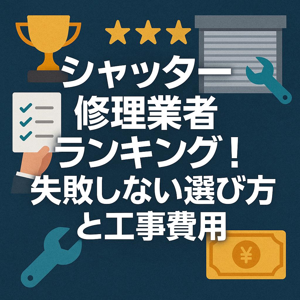 シャッター修理業者ランキング！失敗しない選び方と工事費用