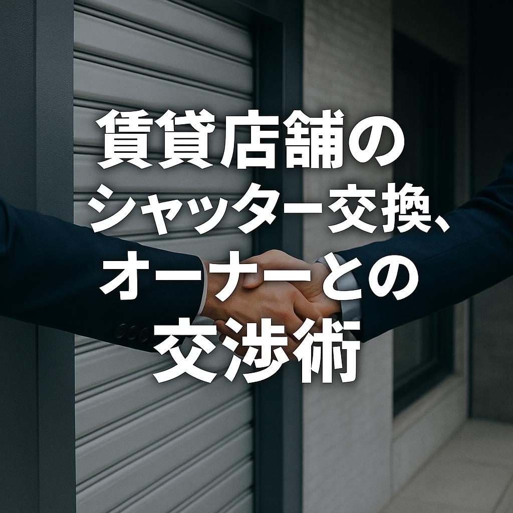 賃貸店舗のシャッター交換、オーナーとの交渉術