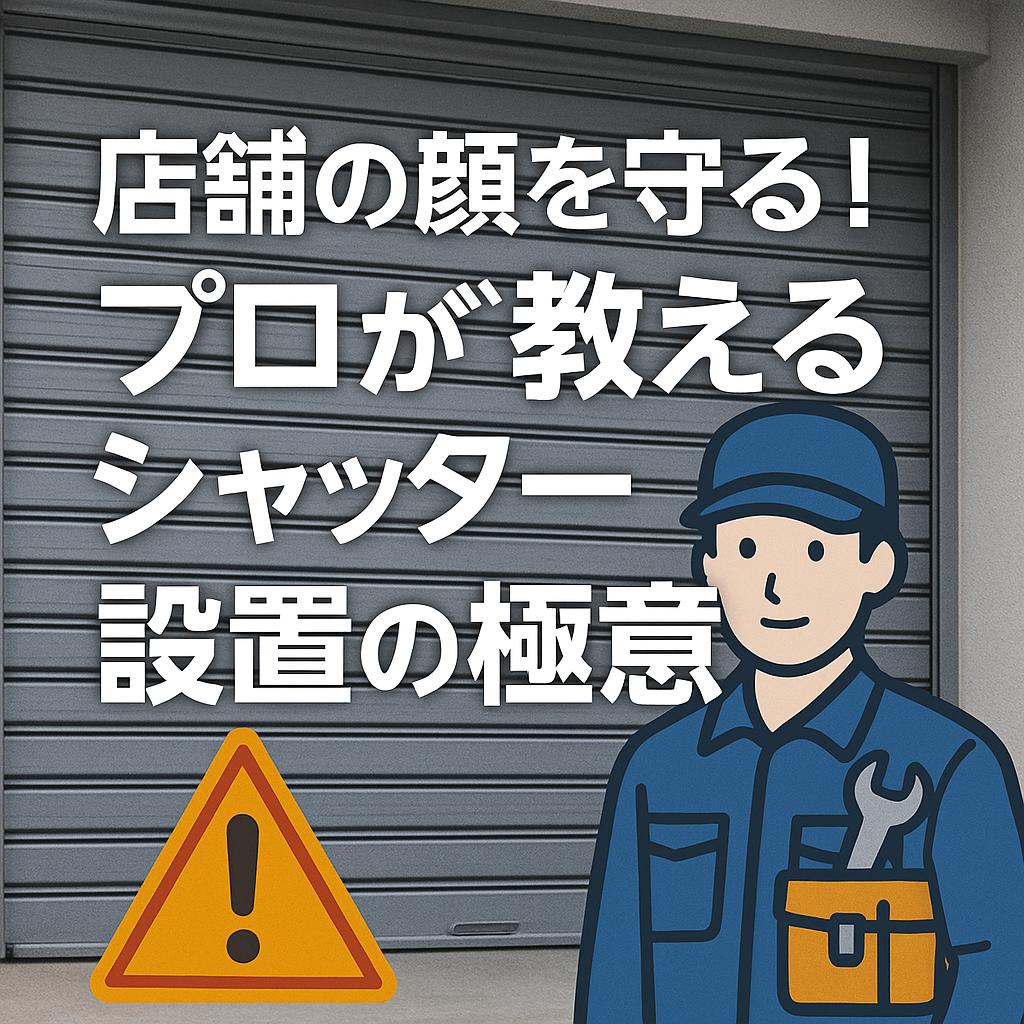 店舗の顔を守る！プロが教えるシャッター設置の極意