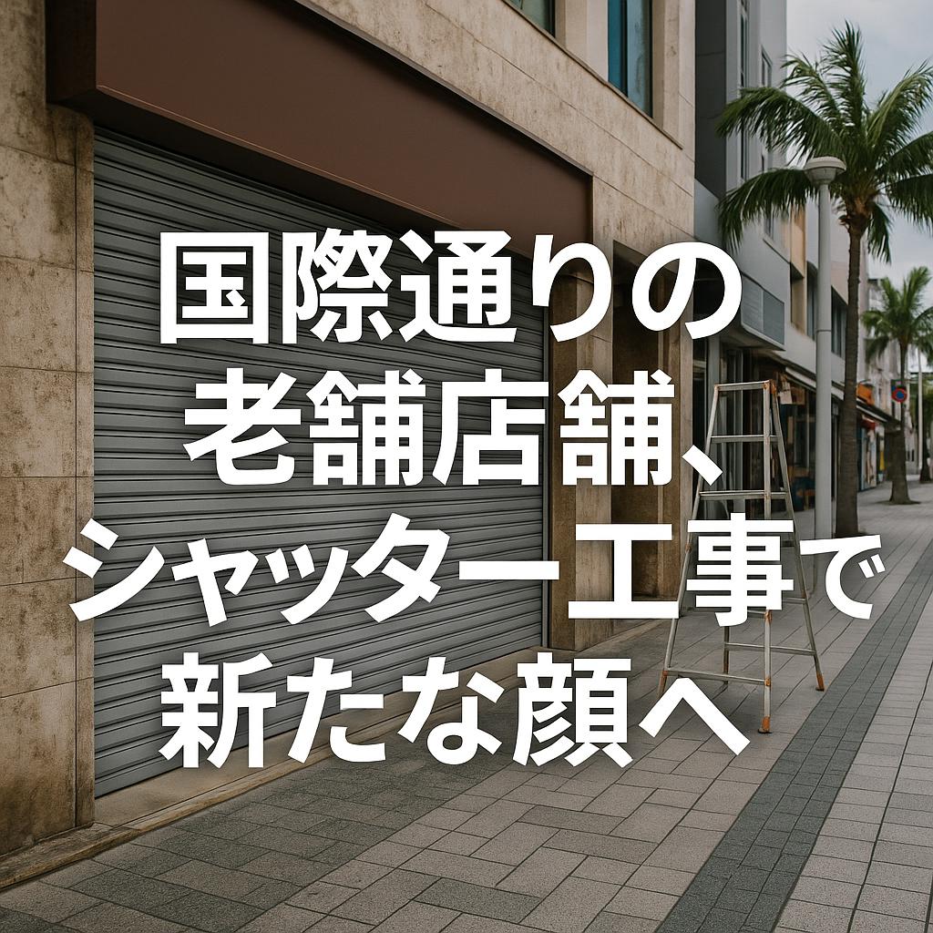 国際通りの老舗店舗、シャッター工事で新たな顔へ